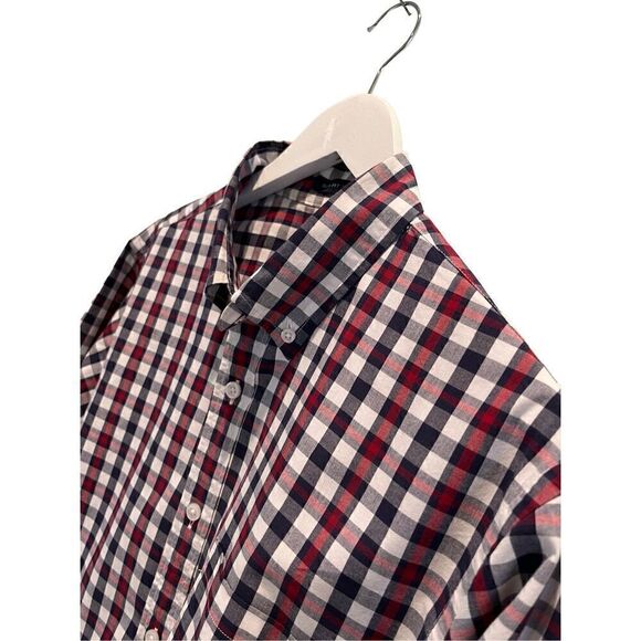 J. Crew red/white/blue checked button down shirt - L - Picture 2 of 8